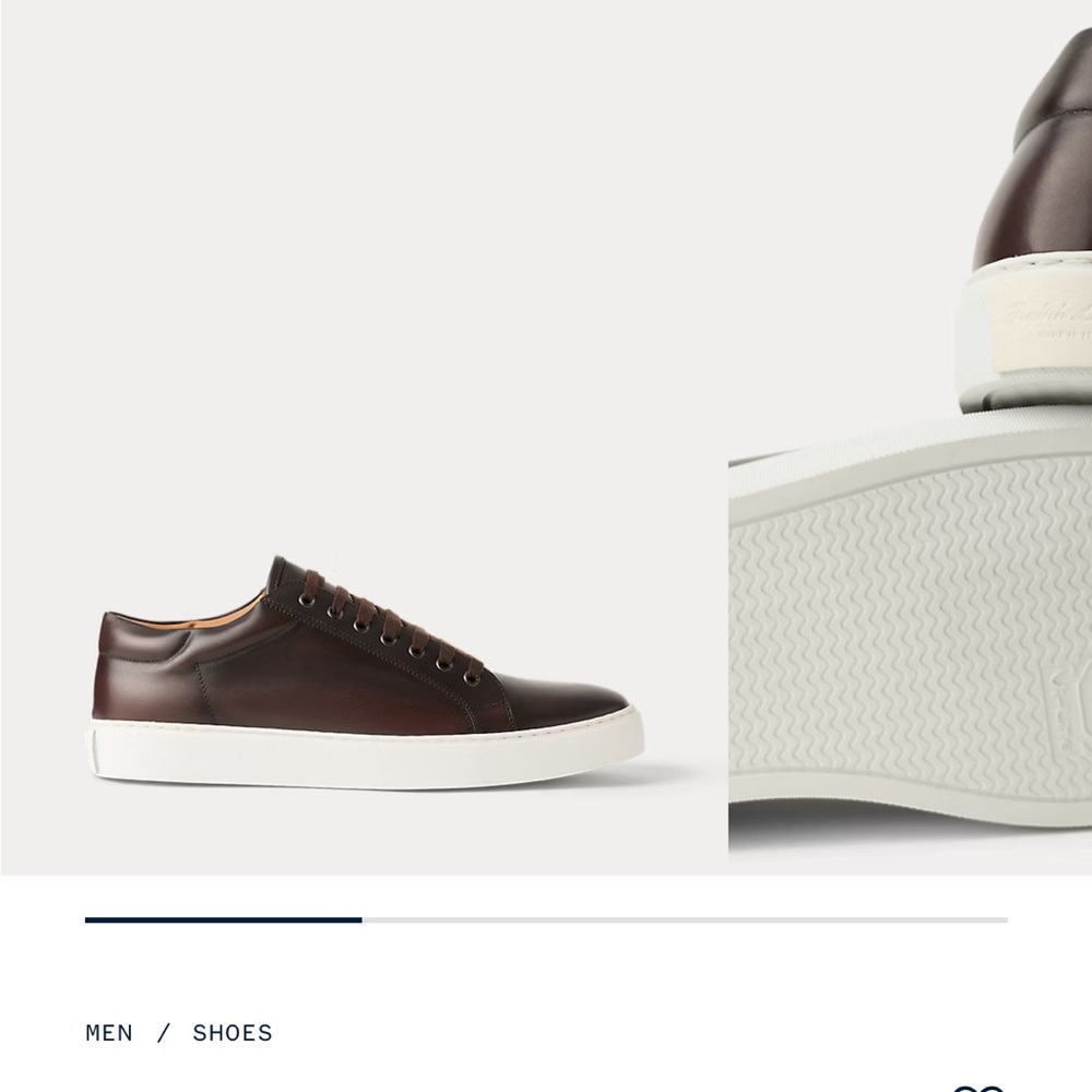 Ralph Lauren Men's Dark Brown Leather Low-Top Sneakers Left sz10 Right sz10.5